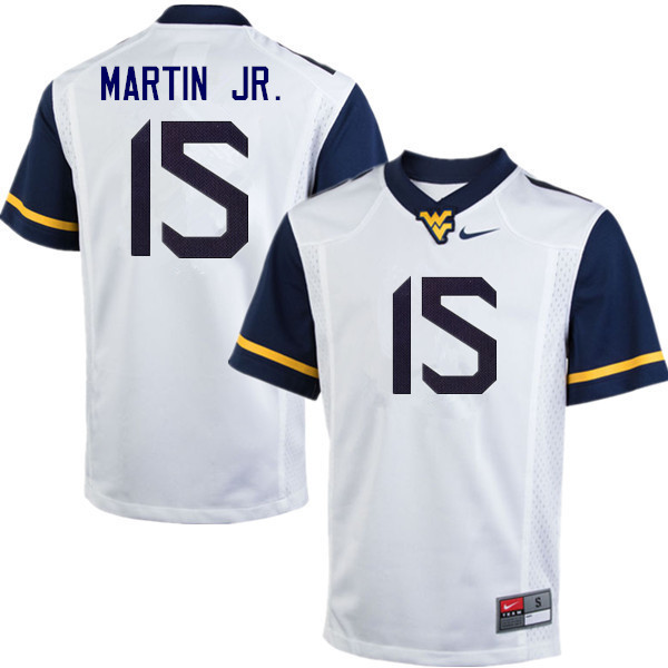 NCAA Men's Kerry Martin Jr. West Virginia Mountaineers White #15 Nike Stitched Football College Authentic Jersey NX23U22YQ